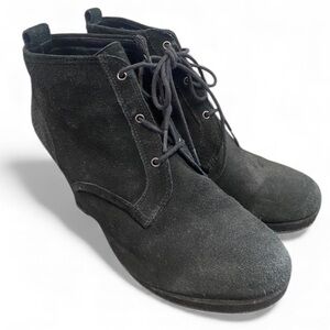 Dolce Vita Wedge Booties Black Suede Lace Up Women’s Size 8